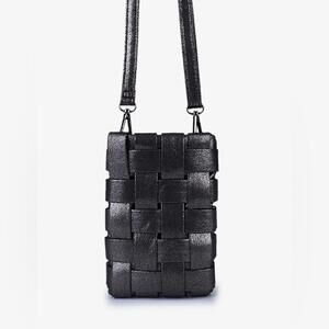 Remi/Reid Lindy Woven Cellphone Bag Anthracite- black shimmer Anthropologie